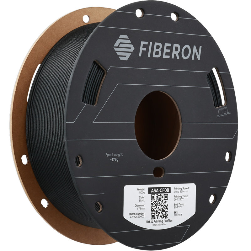 Polymaker Fiberon™ ASA-CF08 Preto - 1,75mm - 500g