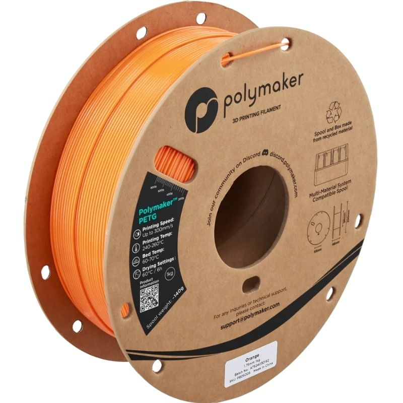 Polymaker PETG Laranja - 1,75mm - 1kg
