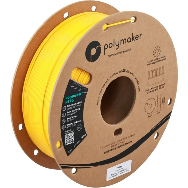 Polymaker PETG Amarelo - 1,75mm - 1kg