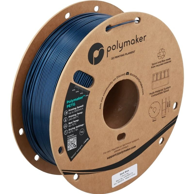 Polymaker PETG Azul Escuro - 1,75mm - 1kg