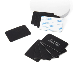 Emblema retangular em couro sintético (preto a prata) x10 xTool