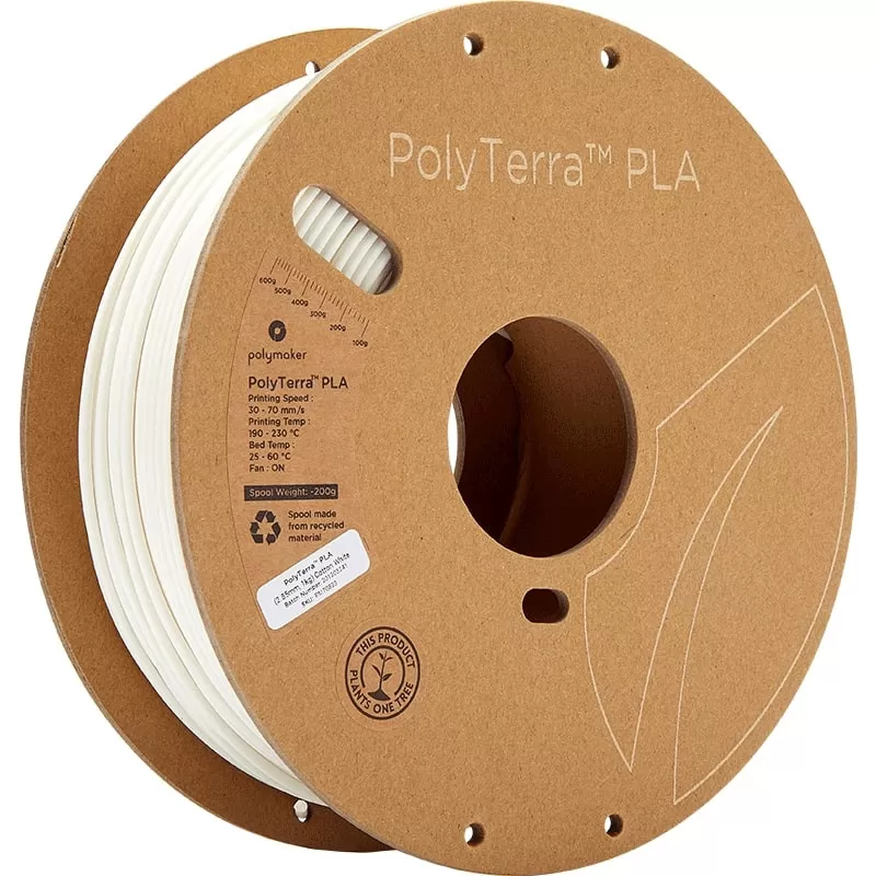 PolyTerra PLA Blanc coton - 2.85mm - 1 kg PolyTerra PLA Blanc coton - 2.85mm - 1 kg