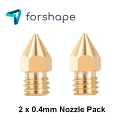 Kit com 2 Bicos de Latão MK8 Forshape 0.4mm