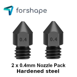 Lote de 2 bicos MK8 em aço endurecido de 0,4mm Forshape