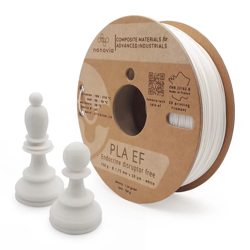 Nanovia - PLA 3D850 EF (sem desreguladores endócrinos) Branco - 1,75mm - 750g Nanovia - PLA 3D850 EF (sem desreguladores endócrinos) Branco - 1,75mm - 750g