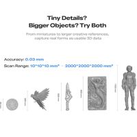 Precisão e modos de digitalização do scanner 3D Creality Pika